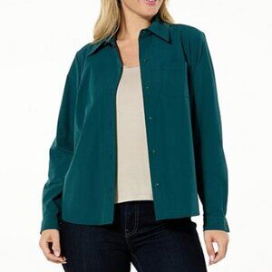 Curations X Nicole Hickl Black Button Down Lightweight Long Sleeve Blouse M